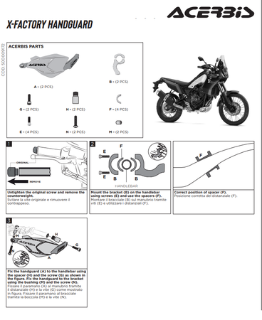 ACERBIS HANDBARY X-FACTORY YAM TT700 / T900 DO YAMAHA TENERE TRACER 2019 >
