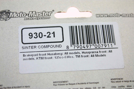 Klocki hamulcowe Moto Master Nitro Series KH 181/245