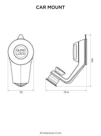 Podstawa z przyssawką do szyby/deski rozdzielczej Quad Lock®