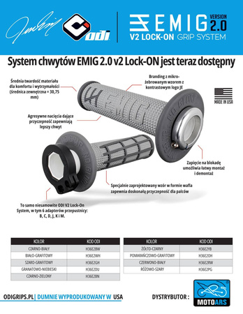 ODI manetki EMIG 2.0 V2 Lock-On Grip zestaw do 2T i 4T