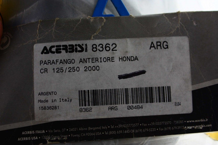 Nowy przedni błotnik HONDA CR szary 00