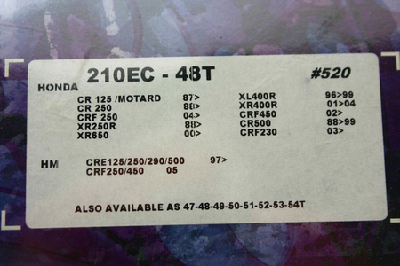 Ritzel Kettenrad Alu 48Z für Honda CR/CRF CHIARAVALLI NEU