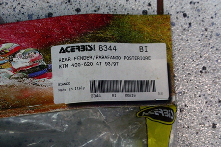 Acerbis Zestaw plastików Vintage pasuje do KTM 1993-1995 350 400 600 620 EXC EGS  rok prod. 1996