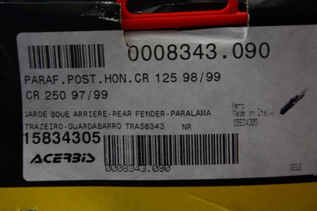 Błotnik tylny Honda CR 125-250 97-98 czarny