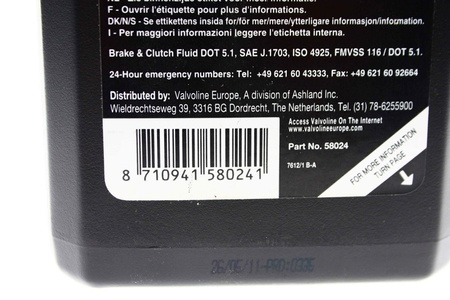 Valvoline płyn hamulcowy DOT 5.1 1L