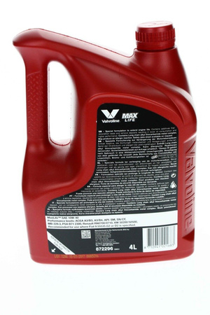 Nowy/ Valvoline MAXLIFE SAE 10W40 syn 4L