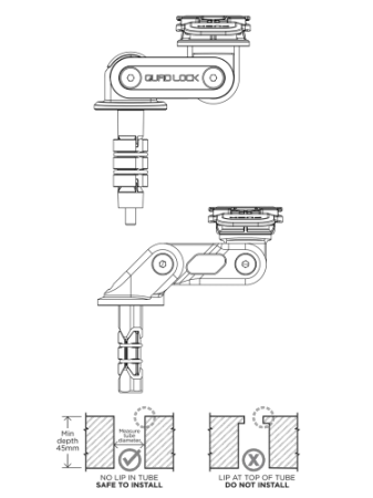 Podstawa montowana w sztycę główki ramy Quad Lock® PRO