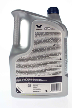 Nowy/Valvoline SYNPOWER 4T SAE 5W30 / 5L olej syntetyczny