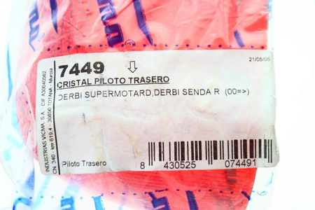 Rücklichtglas für Derbi Senda R Sm NEU