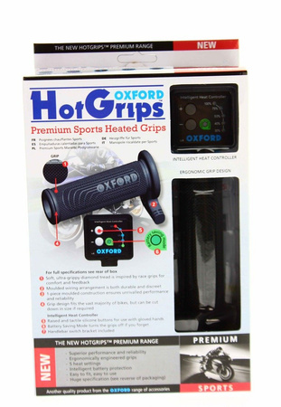 OXFORD Manetki podgrzewane PREMIUM SPORT do MOTOCYKLA z panelem sterującym