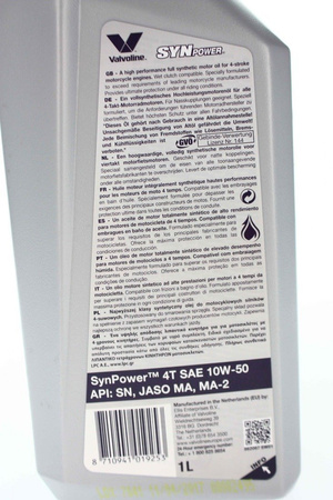 Nowy/ Valvoline SYNPOWER 4T SAE 10W50 / 1L synthetisches Öl