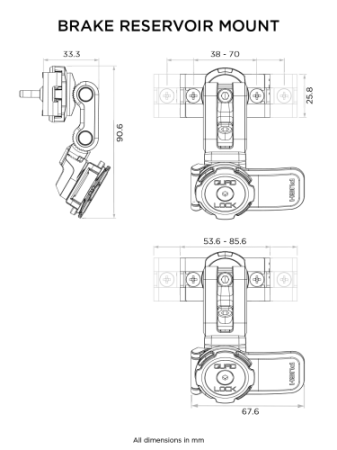 Podstawa mocowana na zbiorniczku hamulcowym Quad Lock® - V2