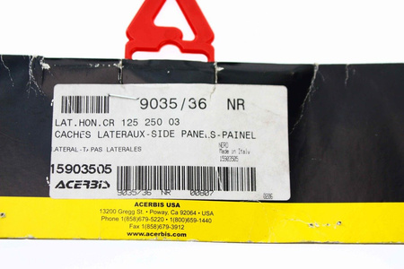 Nowy Pola numerowe boczne Honda CR czarne 03