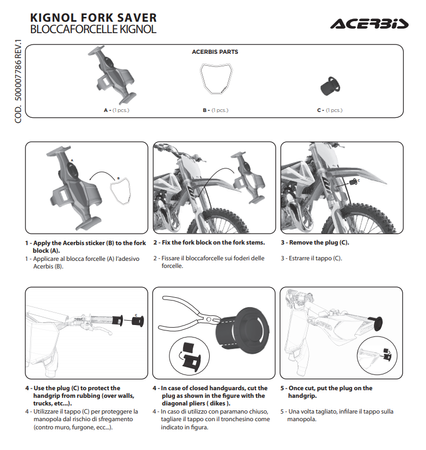 Acerbis KIGNOL stabilizator transportowy / trzymak z zabezpieczeniem na manetkę, POLECAMY !!!