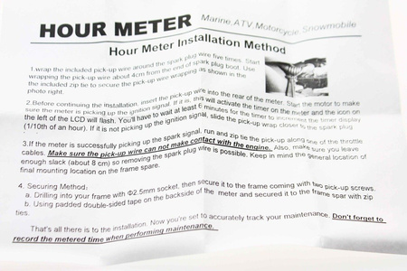 Drehzahlmesser Betriebsstundenzähler Motocross Motorsägen Hour Meter Schwarz
