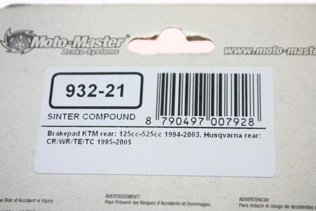 Klocki hamulcowe Moto Master Nitro Series KH 208/213