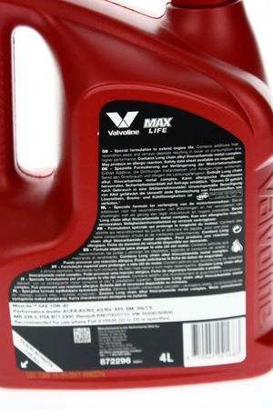 Nowy/ Valvoline MAXLIFE SAE 10W40 syn 4L