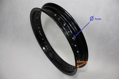 Obręcz koła CPI przód 17"x2,50 czarna CPI SX-SM50