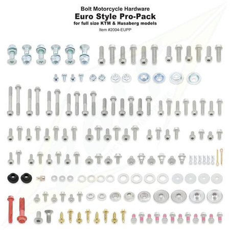BOLT USA zestaw śrub Pro Pack Euro Style pasuje do KTM  / Husaberg
