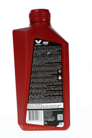 Nowy/ Valvoline MAXLIFE SAE 5W40 syn 1L