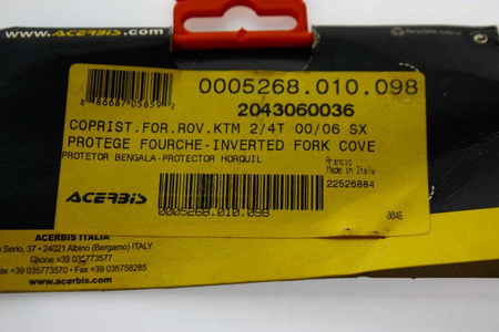 Gabelschutz  ein Stück passt zu KTM 2/4T 2000-2006 NEU