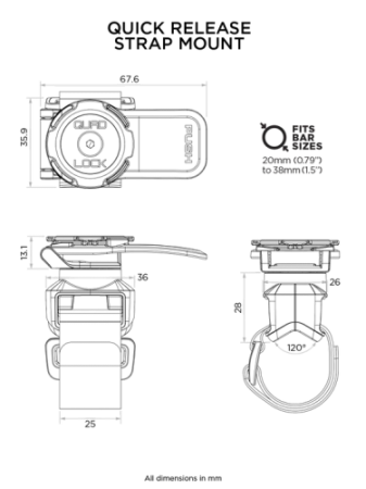 Podstawa z paskiem Quad Lock® z możliwością szybkiego demontażu
