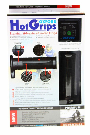 OXFORD Manetki podgrzewane PREMIUM ADVENTURE do MOTOCYKLA z panelem sterującym